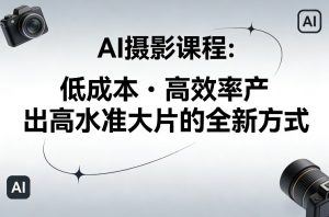 AI摄影课程，低成本高效率产出高水准大片的全新方式-淘金日记