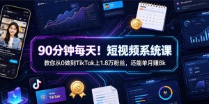 90分钟每天!短视频系统课教你从0做到TikTok上1.8万粉丝,还能单月賺8k【原创双语字幕】-淘金日记