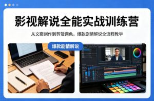 影视解说全能实战训练营：从文案创作到剪辑调色，爆款剧情解说全流程教学-淘金日记
