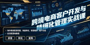 跨境电商客户开发与精细化管理实战课|海外精准客源挖掘、询盘转化、老客维护、客户分层全流程落地教程-淘金日记