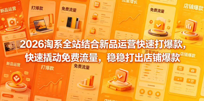 2026淘系全站结合新品运营快速打爆款，快速撬动免费流量，稳稳打出店铺爆款（更新5月12日）-淘金日记