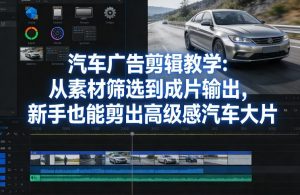 汽车广告剪辑教学：从素材筛选到成片输出，新手也能剪出高级感汽车大片-淘金日记