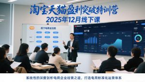 淘宝天猫盈利突破特训营25年12月线下课,系统性的深度剖析电商企业经营之道,打造电商标准化运营体系-淘金日记