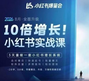 戴小胖·8月28-30号线下课视频20小时,小红书爆量会实战课,6大系统全新升级,3天重做一套小红书增长系统(更新0914)-淘金日记