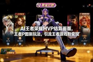 AI王者荣耀MVP结算画面,王者P图新玩法,引流王者游戏粉变现-淘金日记