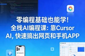 零编程基础也能学!全栈AI编程课:靠Cursor AI,快速搞出网页和手机APP-淘金日记