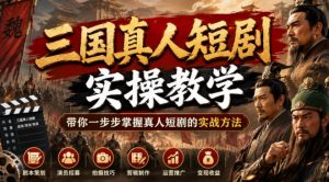 三国真人短剧实操教学,带你一步步掌握真人短剧的实战方法-淘金日记