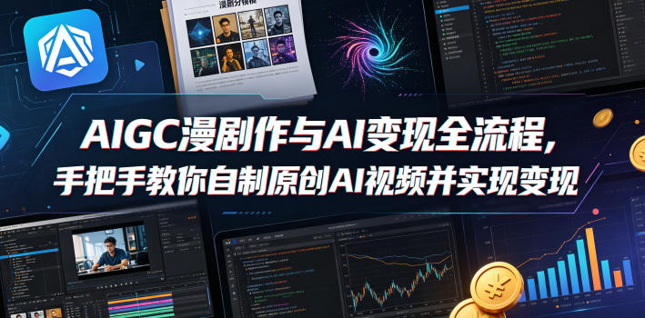 AIGC漫剧创作与AI变现全流程，手把手教你自制原创AI视频并实现变现-淘金日记