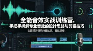 全能音效实战训练营,手把手拆解专业音效的设计思路与剪辑技巧,全面提升视频的音效质感-淘金日记