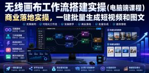 无线画布工作流搭建实操(电脑端课程),商业落地实操,一键批量生成短视频和图文-淘金日记