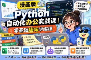 漫画版Python自动化办公实战课|零基础趣味学编程,全场景办公提效、批量搞定报表文档、解放双手进阶职场-淘金日记
