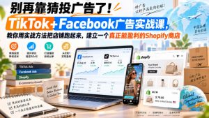 别再靠猜投广告了!TikTok+Facebook广告实战课,教你用实战方法把店铺跑起来,建立一个真正能盈利的Shopify商店【原创双语字幕】-淘金日记