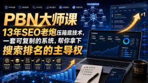PBN大师课13年SEO老炮压箱底技术,一套可复制的系统,帮你拿下搜索排名的主导权【原创双语字幕】-淘金日记