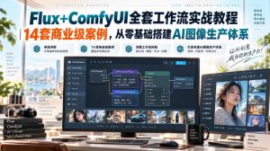 Flux+ComfyUI全套工作流实战教程｜14套商业级案例，从零基础搭建AI图像生产体系-淘金日记