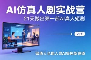 AI仿真人剧实战营,21天做出第一部AI真人短剧,普通人也能入局AI短剧新赛道-淘金日记