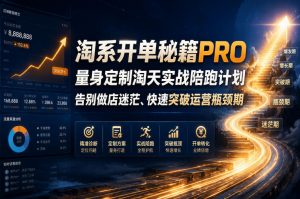 淘系开单秘籍PRO,量身定制淘天实战陪跑计划,告别做店迷茫、快速突破运营瓶颈期(20260709)-淘金日记