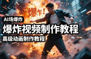 AI场景爆炸视频制作教程,利用人物实拍视频制作出高级的动画特效-淘金日记
