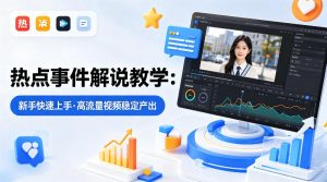 某大V的热点事件解说教学,新手也能快速上手,稳定产出高流量解说视频-淘金日记