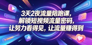 3天2夜流量陪跑课，解锁短视频流量密码，让努力看得见，让流量賺得到（更新0810）-淘金日记