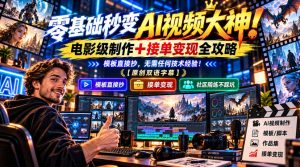 零基础秒变AI视频大神！电影级制作+接单变现全攻略，模板直接抄，无需任何技术经验！【原创双语字幕】-淘金日记