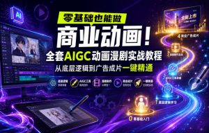 零基础也能做商业动画!全套AIGC动画漫剧实战教程,从底层逻辑到广告成片一键精通-淘金日记