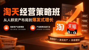 淘天经营策略班,从人群资产布局到爆发式增长,独家资产运营模型,产品矩阵实战打法-淘金日记