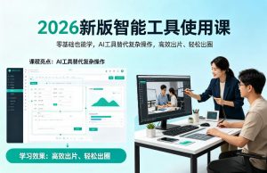 2026新版智能工具使用课，零基础也能学，用AI工具替代复杂操作，高效出片、轻松出圈-淘金日记