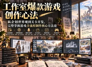 工作室爆款游戏创作心法|从企划世界观到关卡开发,完整掌握游戏全流程制作核心方法论-淘金日记