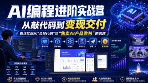 AI编程进阶实战营,从敲代码到变现交付,,真正实现从“会写代码”到“售卖AI产品盈利”的跨越-淘金日记