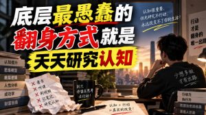 付费文章：底层最愚蠢的翻身方式就是天天研究认知-淘金日记