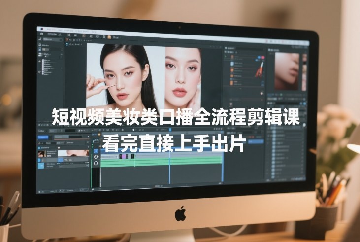 短视频美妆类口播全流程剪辑课，看完直接上手出片-淘金日记