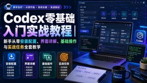 Codex零基础入门实战教程|新手从零安装配置、界面详解、基础操作与实战任务全套教学-淘金日记