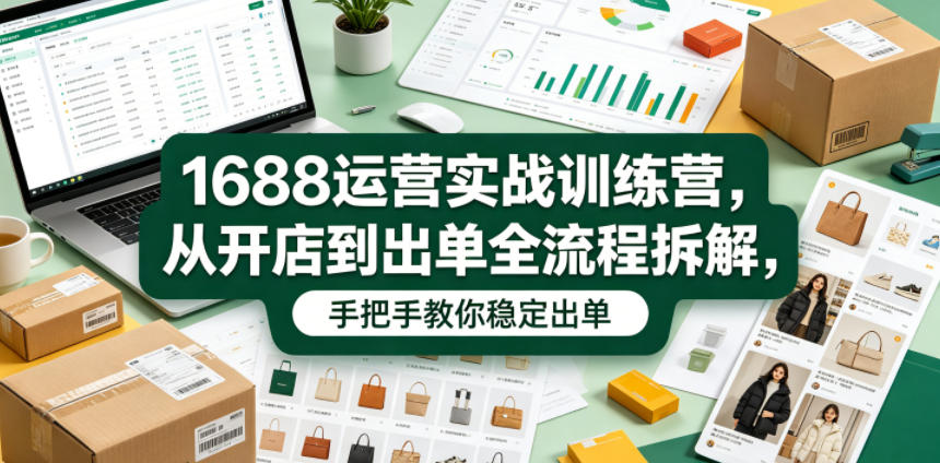 1688运营实战训练营，从开店到出单全流程拆解，手把手教你稳定出单-淘金日记