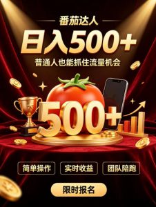 番茄达人日入500+?普通人也能参与?做番茄达人真的可行?零门槛番茄推文,新手也能上手做达人【揭秘】-淘金日记