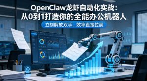 OpenClaw龙虾自动化实战:从0到1打造你的全能办公机器人,立刻解放双手,效率直接拉满-淘金日记