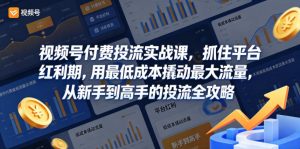 视频号付费投流实战课,抓住平台红利期,用最低成本撬动最大流量,从新手到高手的投流全攻略-淘金日记