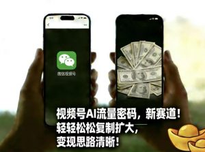 视频号AI流量密码新赛道,轻轻松松复制扩大,变现思路清晰-淘金日记