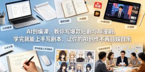 AI创编课,教你写爆款短剧与AI漫剧,学完就能上手写剧本,让你的AI创作不再自娱自乐-淘金日记