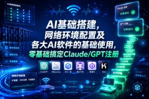 AI基础搭建，网络环境配置及各大AI软件的基础使用，零基础搞定Claude/GPT注册-淘金日记