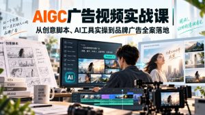 AIGC广告视频实战课|从创意脚本、AI工具实操到品牌广告全案落地-淘金日记