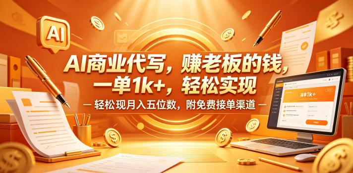 AI商业代写，賺老板的钱，一单1k+，轻松实现月入五位数，附免费接单渠道【揭秘】-淘金日记