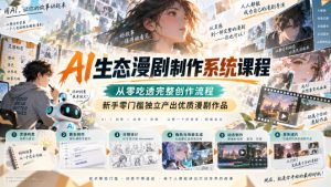 AI生态漫剧制作系统课程,从零吃透完整创作流程,新手零门槛独立产出优质漫剧作品-淘金日记