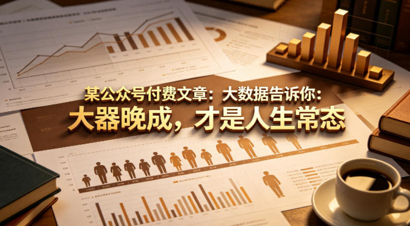 某公众号付费文章：大数据告诉你：大器晚成，才是人生常态-淘金日记