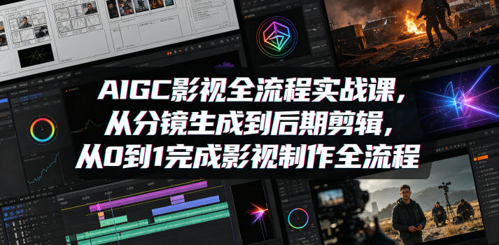 AIGC影视全流程实战课，从分镜生成到后期剪辑，从0到1完成影视制作全流程-淘金日记