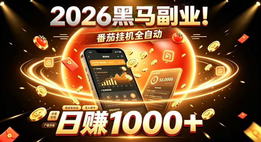 2026黑马副业！番茄挂G全自动日入1000+，操作最简单、门槛最低的线上轻资产项目【揭秘】-淘金日记