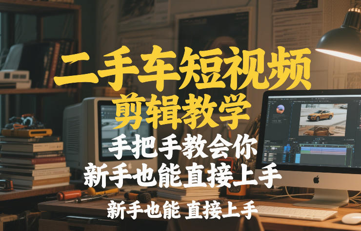 二手车短视频剪辑教学，手把手教会你，新手也能直接上手-淘金日记
