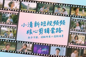 小清新短视频核心剪辑套路,新手万能,适配所有小清新场景-淘金日记