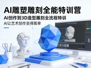 AI雕塑雕刻全能特训营,AI创作到3D造型雕刻全流程特训,AI让艺术创作变得简单-淘金日记