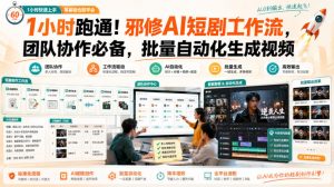 1小时跑通！邪修AI短剧工作流，团队协作必备，批量自动化生成视频-淘金日记