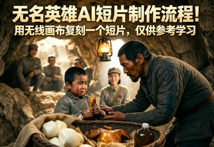 无名英雄AI短片制作流程！用无线画布复刻一个短片，仅供参考学习-淘金日记